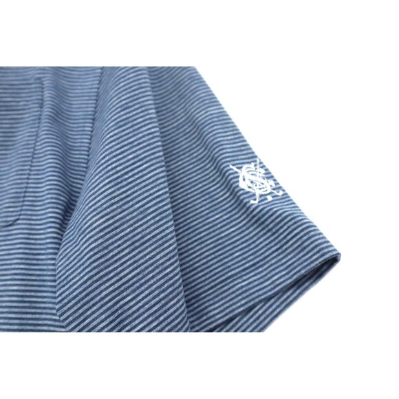 Footjoy Mens Striped Polo Golf Shirt Medium Blue Dri release Cotton Blend - Picture 3 of 10